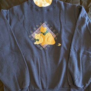 Vtg Gopher Sport Mock Neck Sweatshirt Sz L Cats Made In USA Granny Core